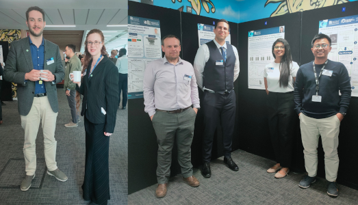 NextCOMP Members Nic Darras, Laura Pickard, Ian Lee, Joe Rifai, Mounika Karlapudi, Sudirja (Ja) left to right at the Bristol Composites Institute Postgraduate Research Symposium Symposium 2025
