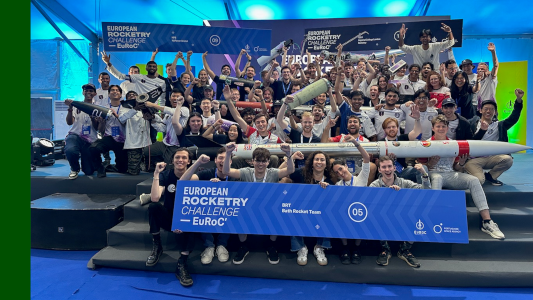 European Rocketry Competition Celebration Photograph